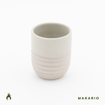 Vaso Boleado Rayado 12oz-Pasta Natural y Blanco Mate