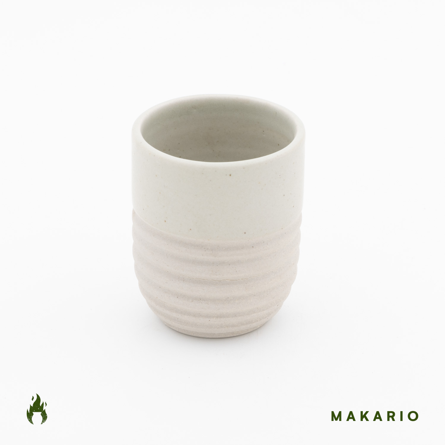 Vaso Boleado Rayado 12oz-Pasta Natural y Blanco Mate