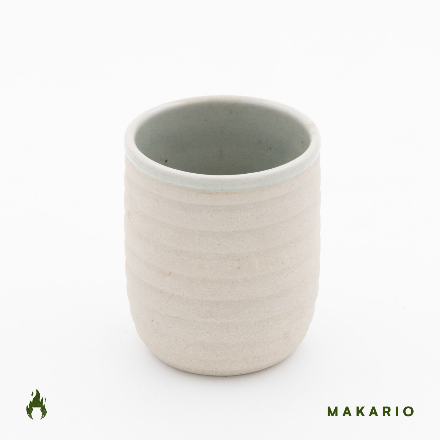 Vaso Boleado Rayado 16oz-Pasta y Esmalte Natural