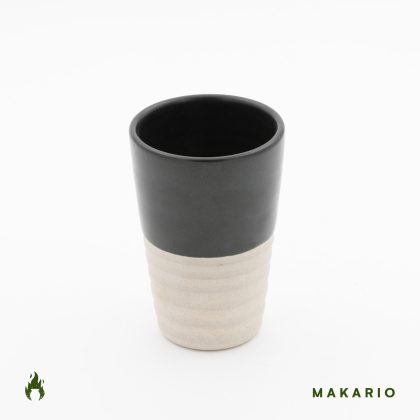 Vaso Conico 14oz-Negro Mate y Pasta Natural