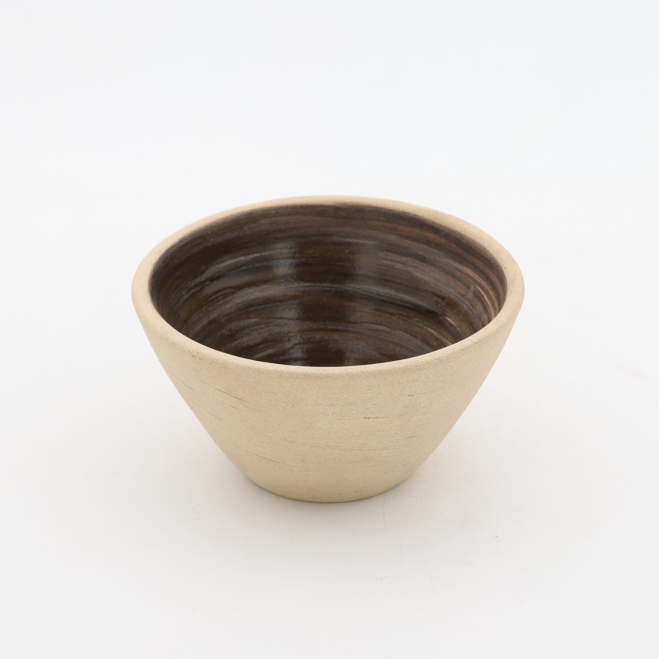 Tazon Conico 14x8cm-Pasta Natural Interior Chocolate