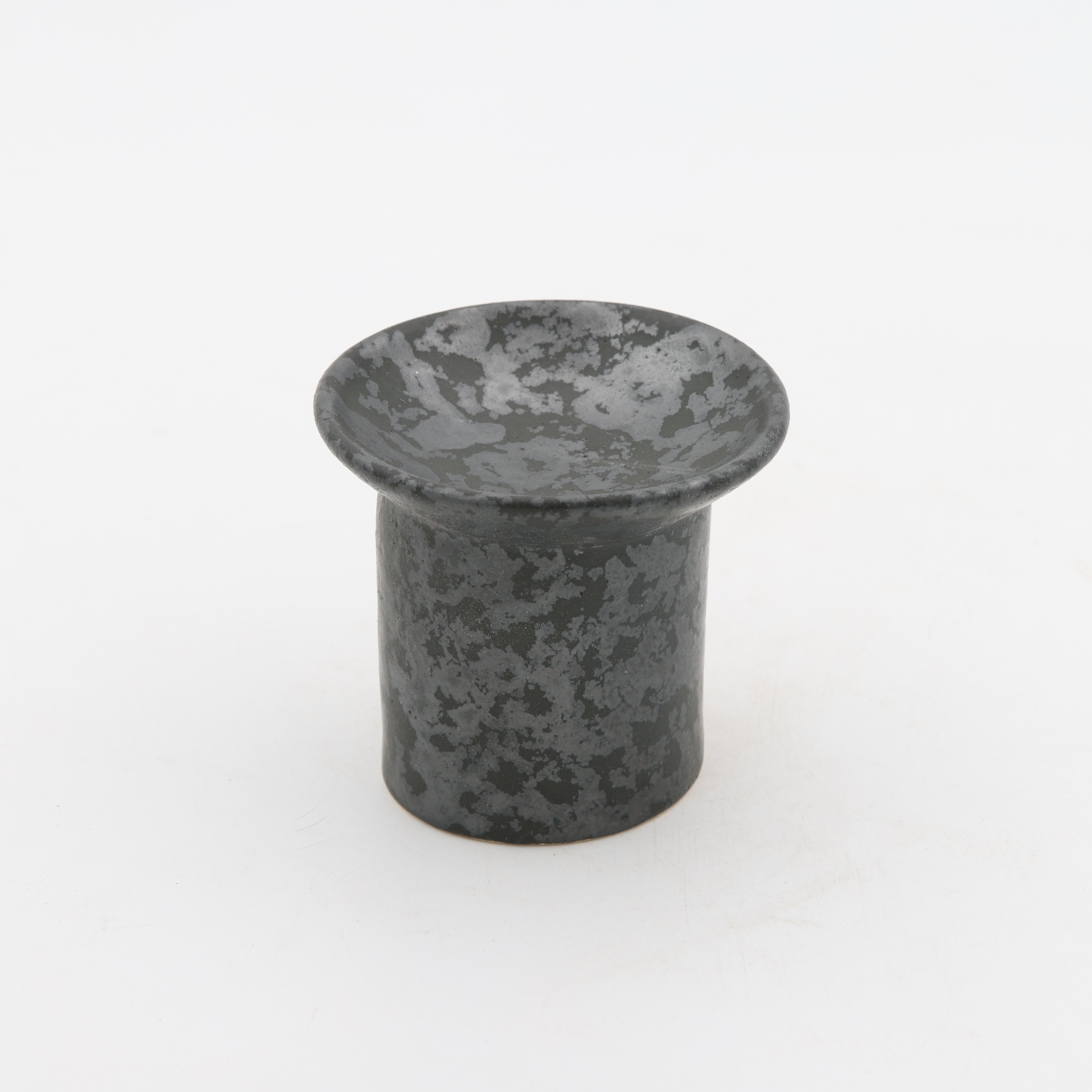 Platito Hongo / Plato con Pedestal 9x8cm-Negro Lumbre