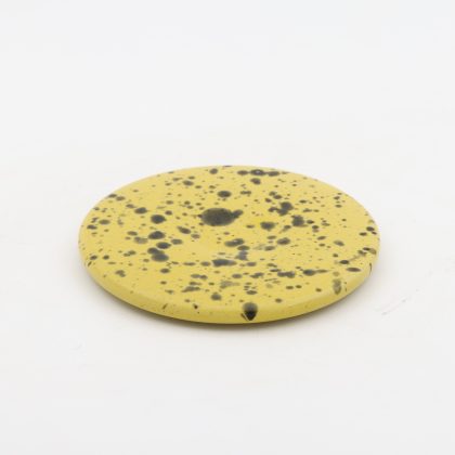 Plato Pastilla 16cm-Amarillo Jaspeado Negro