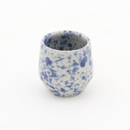 Copita Angular 2.5oz-Blanco Jaspeado Azul