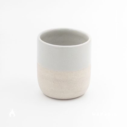 Vaso Boleado 10oz-Blanco Satinado mitad Pasta Natural