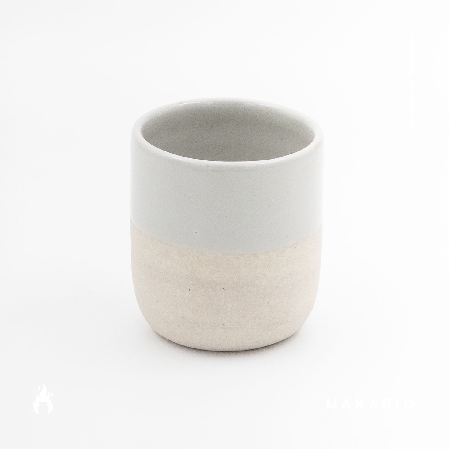 Vaso Boleado 10oz-Blanco Satinado mitad Pasta Natural