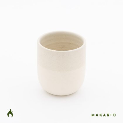 Vaso Boleado 10oz-Blanco Mate mitad Pasta Natural