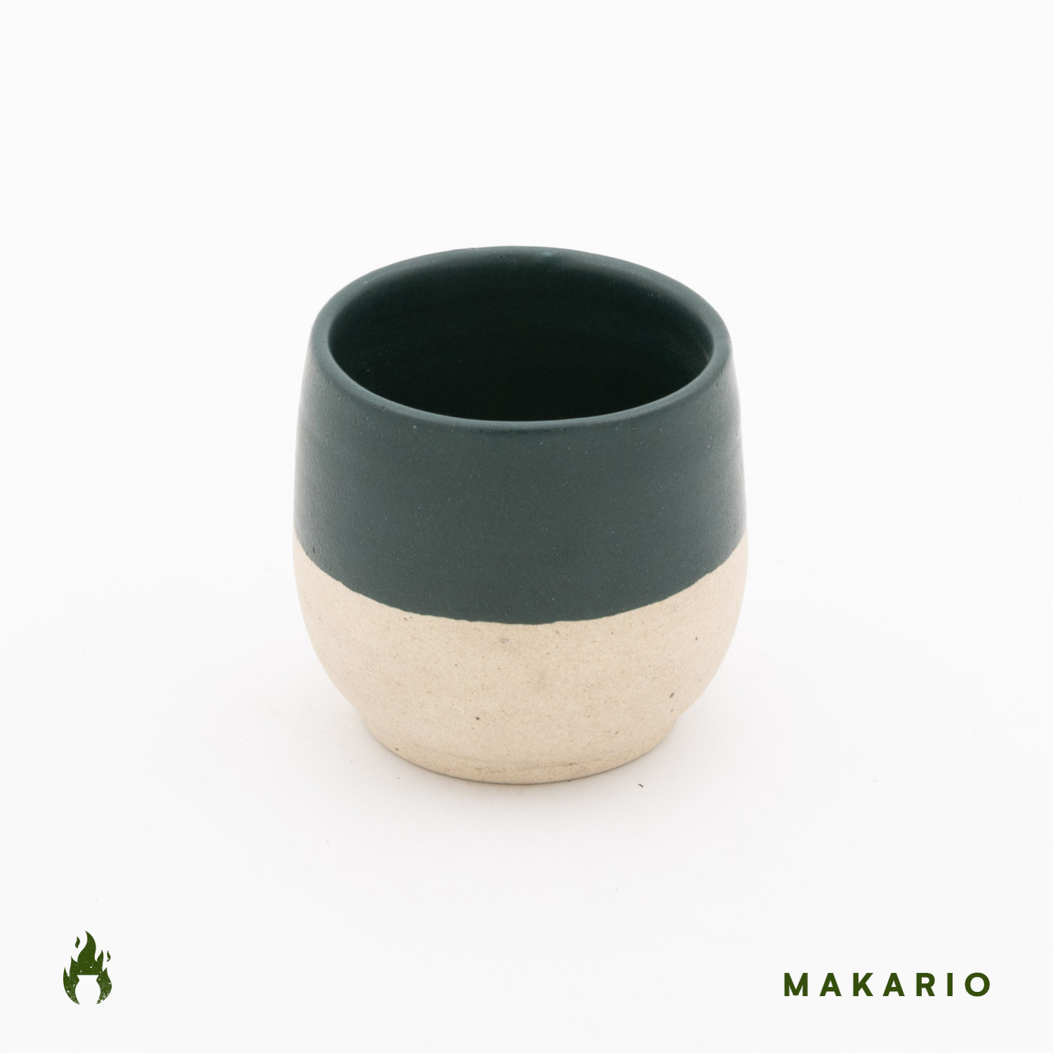 Vaso Oval 5oz-Verde Mate mitad Pasta Natural