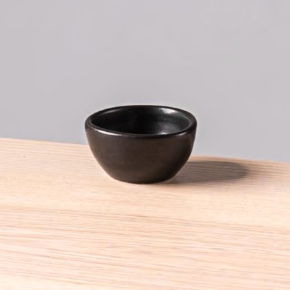 Ramequin Cuenco 2.5oz Forma Irregular-Negro Mate
