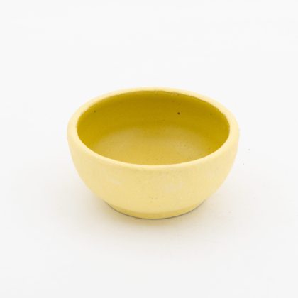 Tazon Chico Boleado con pata 10x5cm-Engobe Amarillo