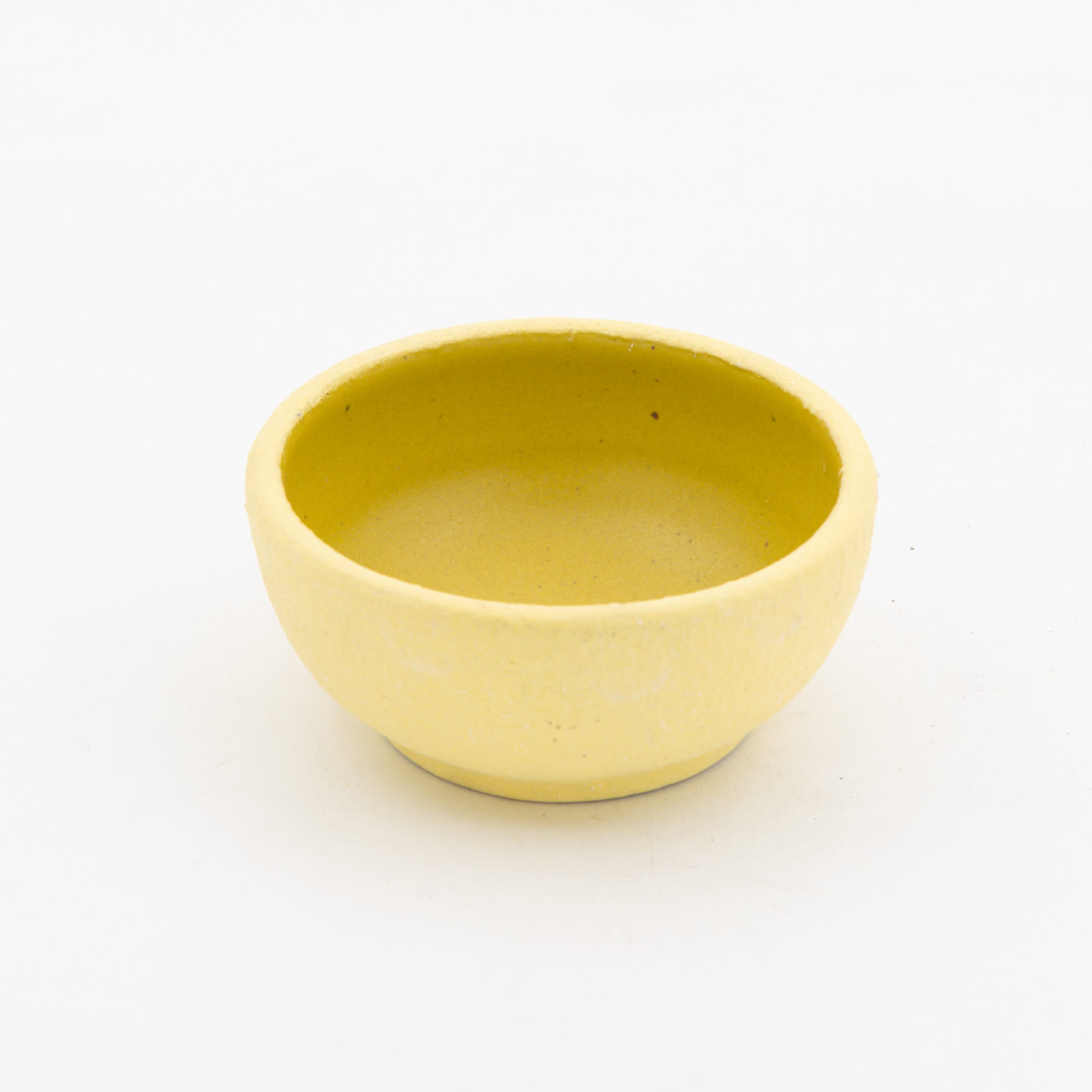 Tazon Chico Boleado con pata 10x5cm-Engobe Amarillo