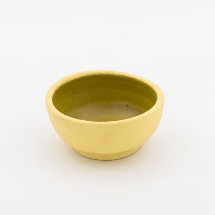 Ramequin Cuenco con Pata 3oz-Engobe Amarillo interior Amarillo