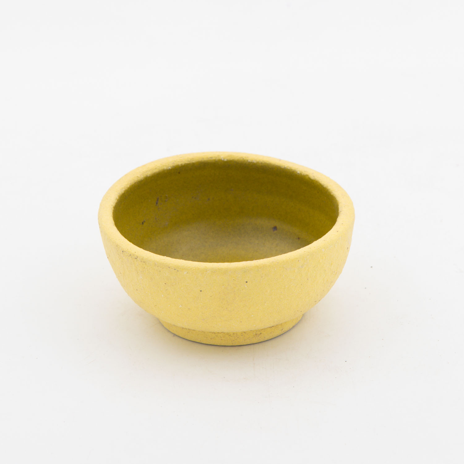 Ramequin Cuenco con Pata 3oz-Engobe Amarillo interior Amarillo