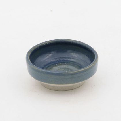 Ramequin Angular con Pata 4oz-Azul Oxido mitad Pasta Natural