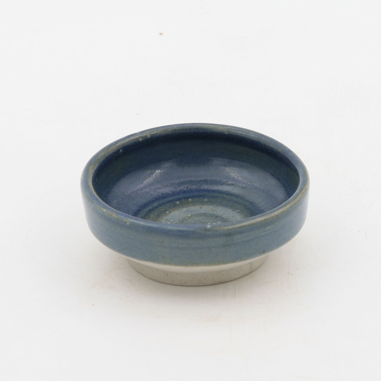 Ramequin Angular con Pata 4oz-Azul Oxido mitad Pasta Natural