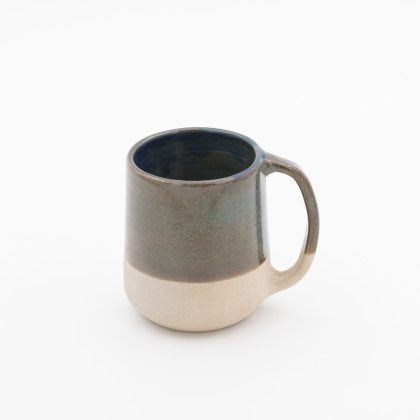 Taza Boleado Boca Cerrada 10oz-Azul Oxido mitad Pasta Natural