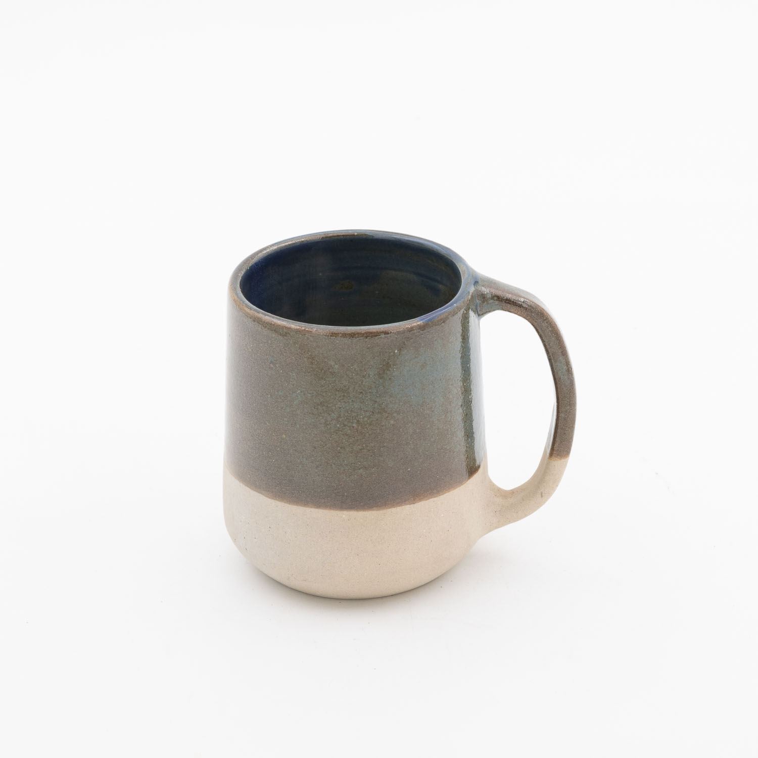 Taza Boleado Boca Cerrada 10oz-Azul Oxido mitad Pasta Natural