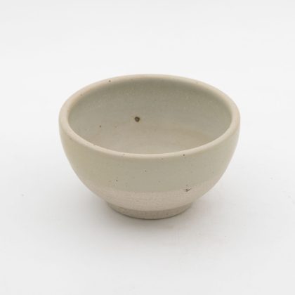 Tazon Boleado con pata 16oz-Blanco Mate mitad pasta natural