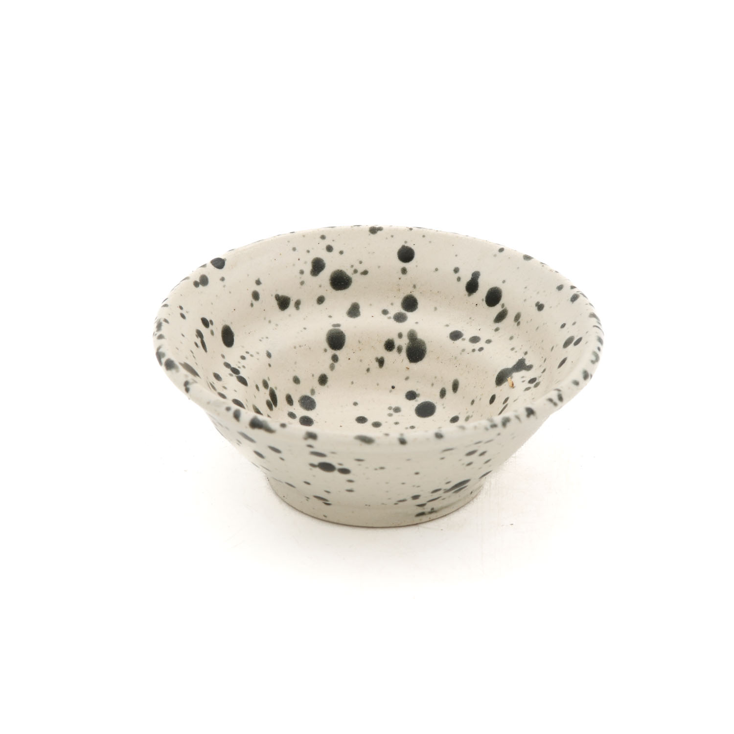 Tazon Chico Bocina Mini 4oz-Blanco Mate Jaspeado Negro