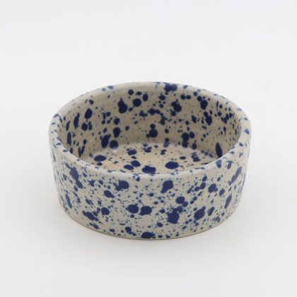 Tazon Recto 16x7cm-Blanco Mate Jaspeado Azul