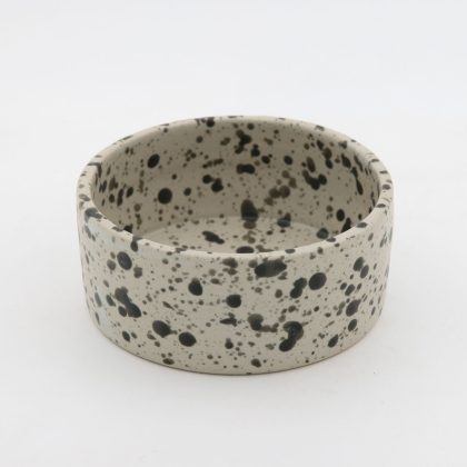 Tazon Recto 15x7cm 20oz-Blanco Mate Jaspeado Negro