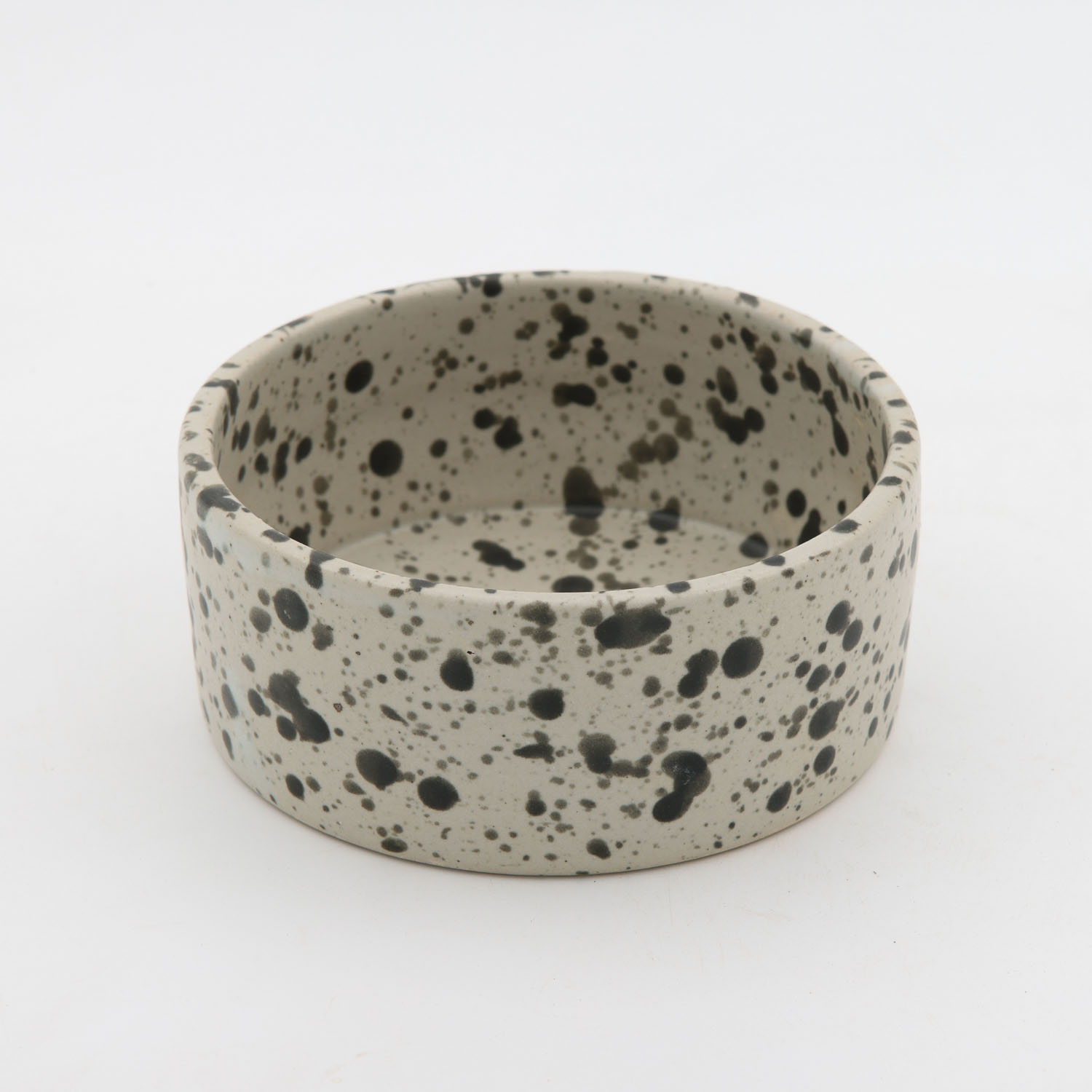 Tazon Recto 15x7cm 20oz-Blanco Mate Jaspeado Negro