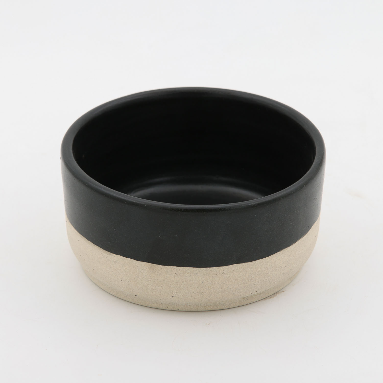 Tazon Recto con Pata 15x8cm 24oz-Negro Mate mitad Pasta Natural