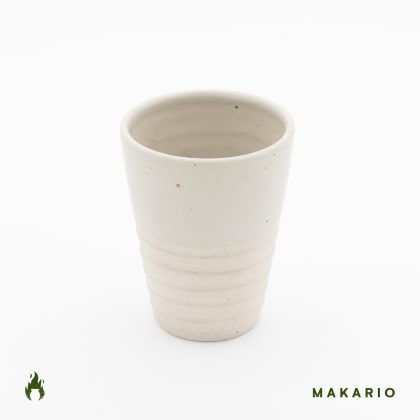Vaso Conico Rayado 14oz-Natural Brillante mitad Pasta Natural