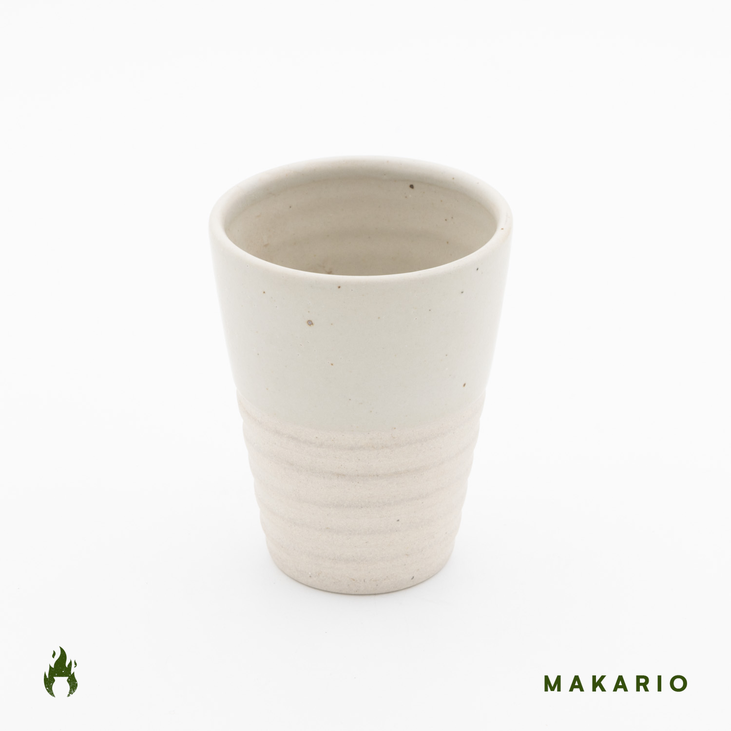 Vaso Conico Rayado 14oz-Natural Brillante mitad Pasta Natural