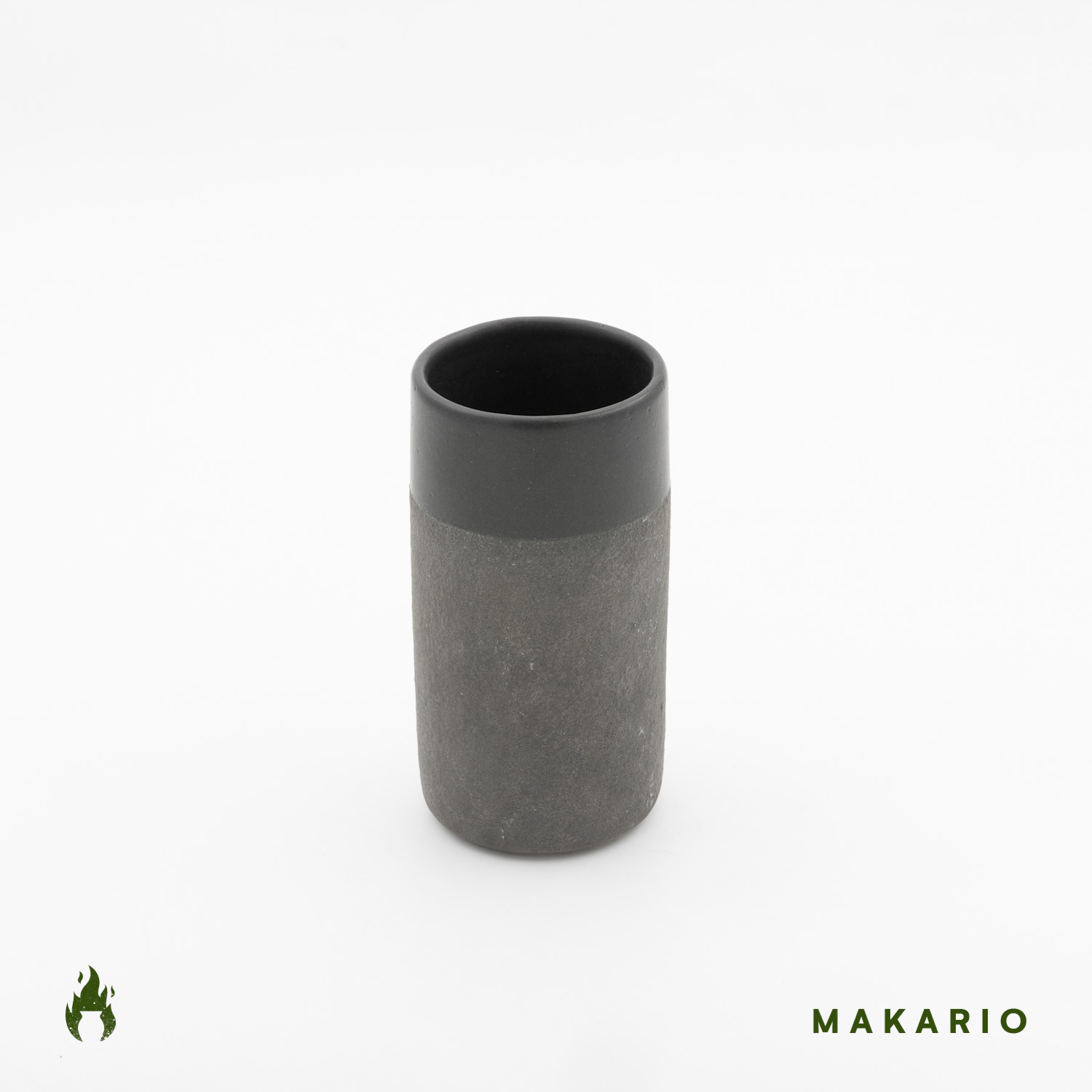Vaso Recto 16oz-Engobe Negro y Negro Mate
