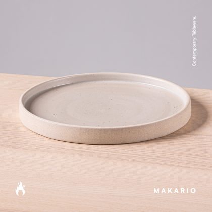 Plato con Borde 22cm-Blanco Mate