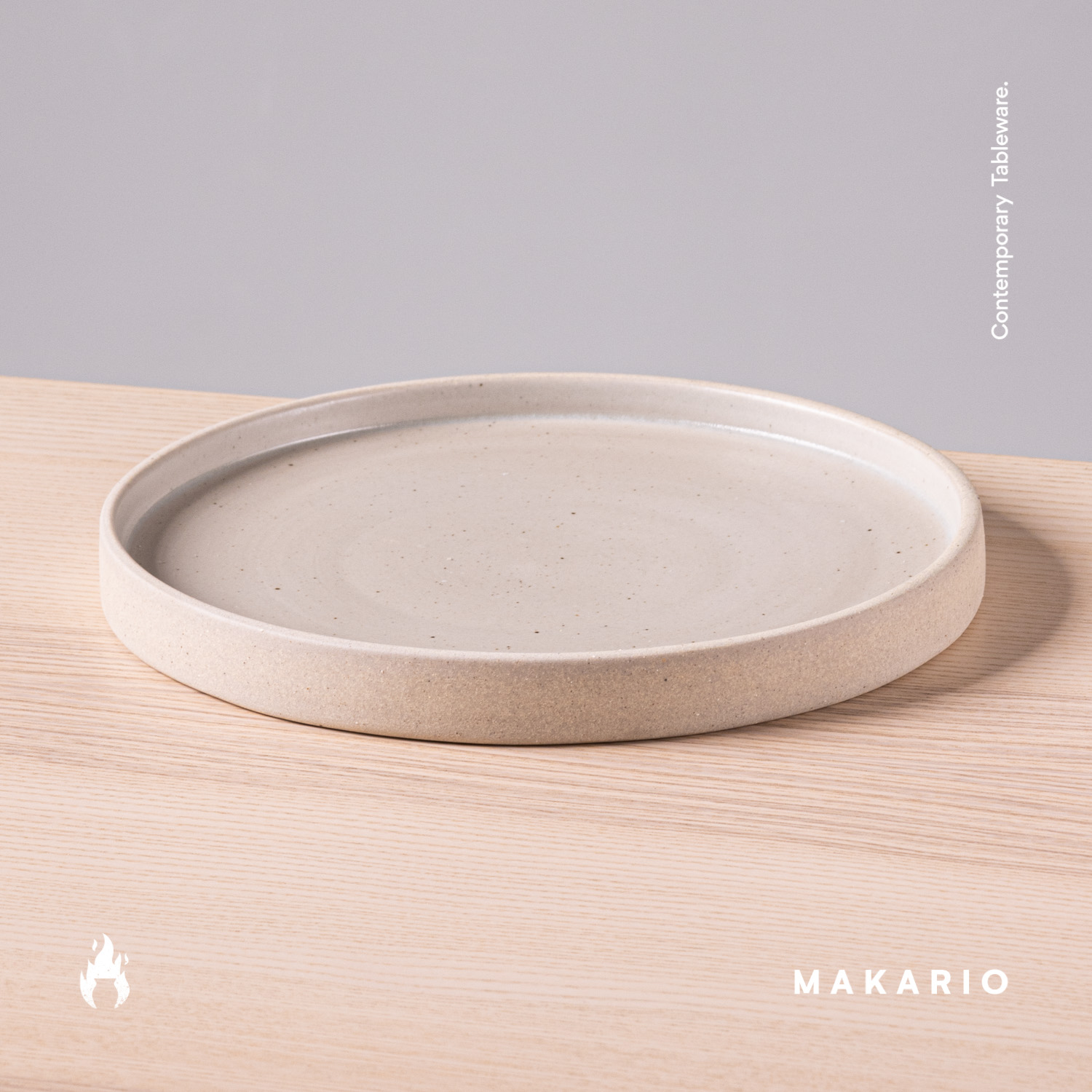 Plato con Borde 22cm-Blanco Mate