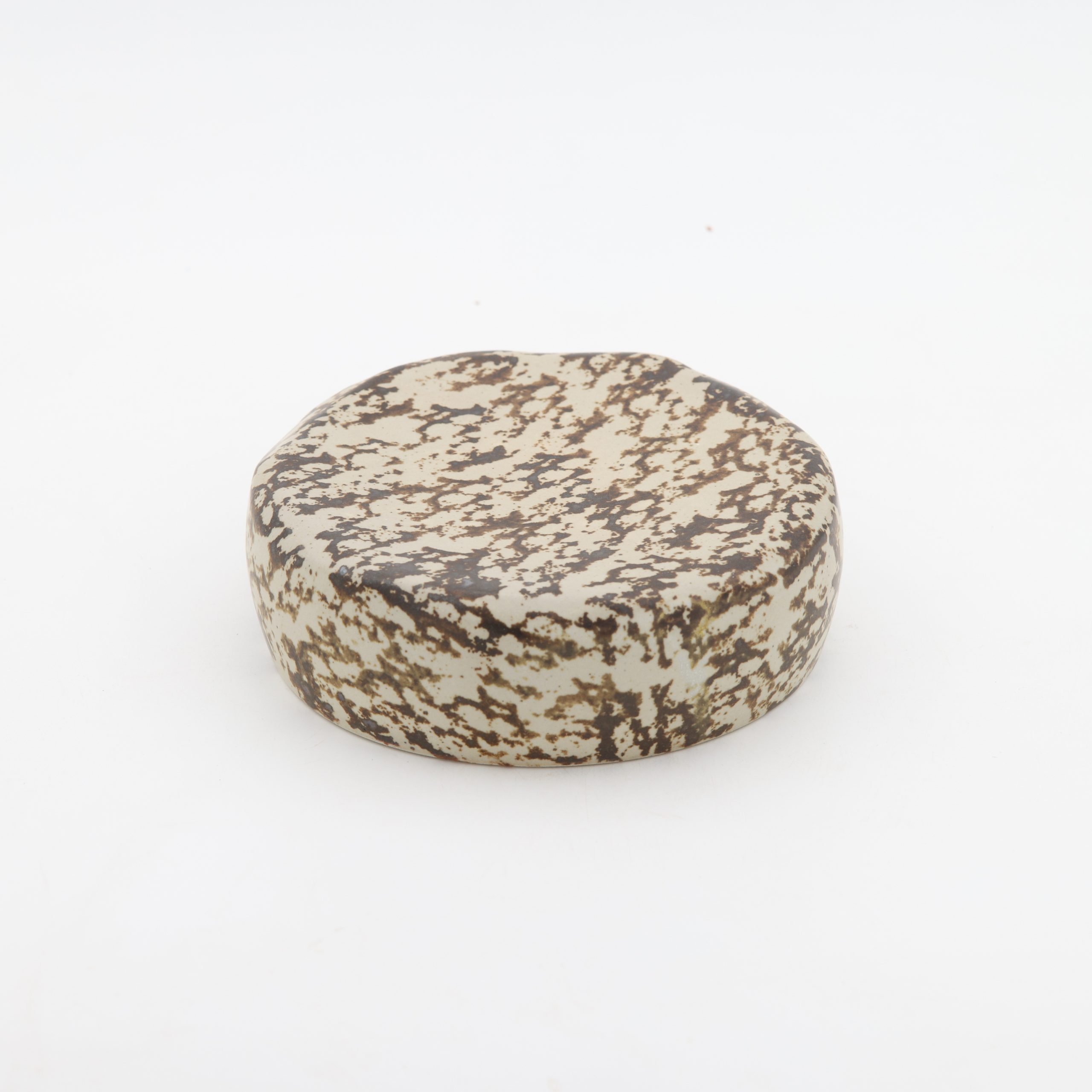 Plato Piedra 16cm-Blanco Acuarela Cafe