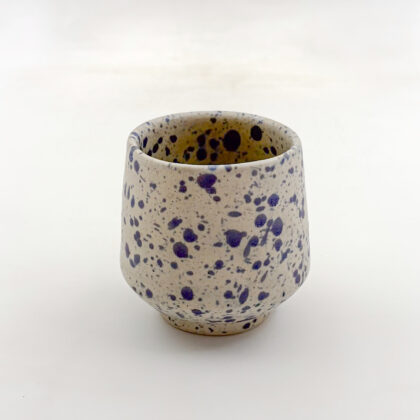 Vaso Angular 12oz-Blanco Jaspeado Azul
