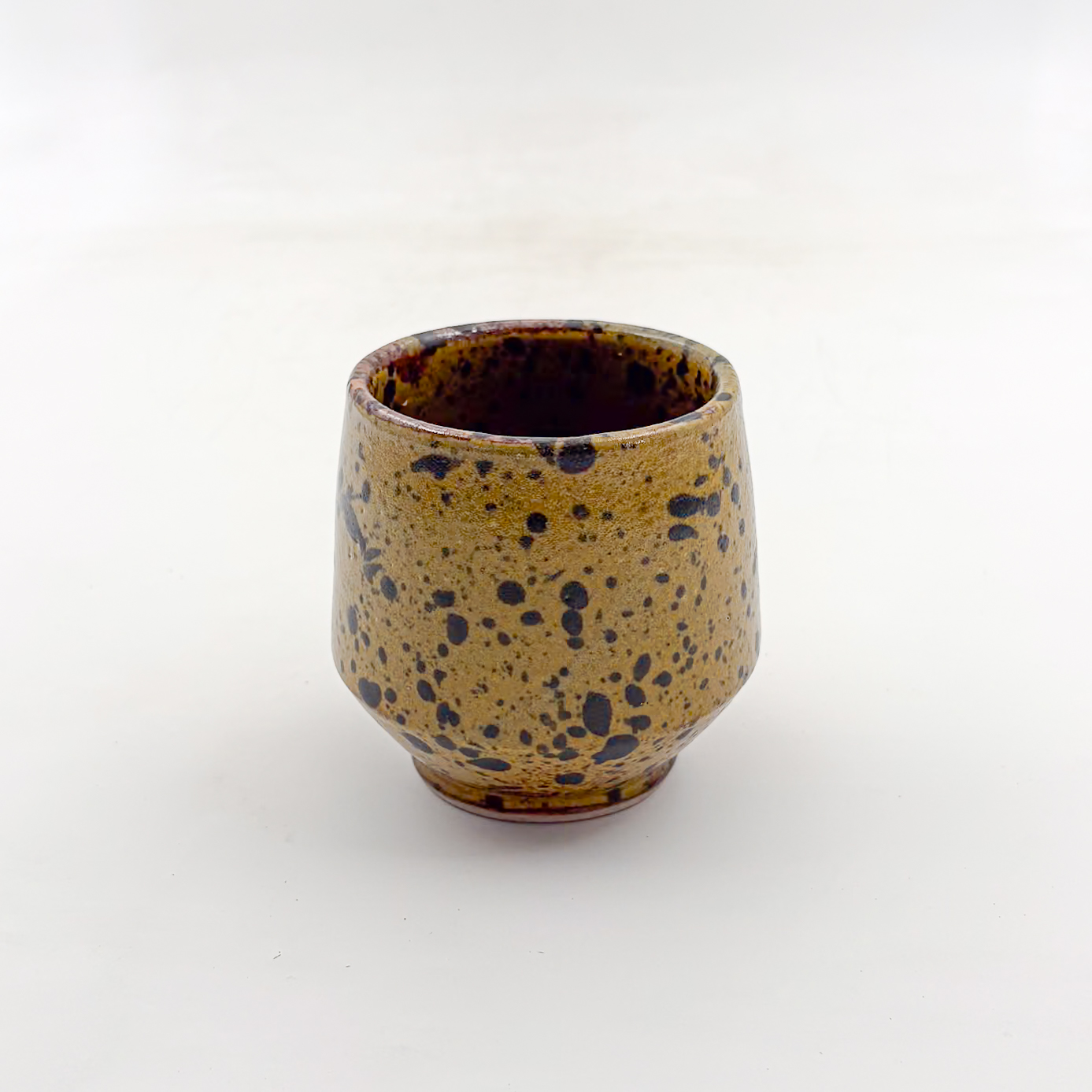 Vaso Angular 12oz-Amarillo Oxido Jaspeado Negro