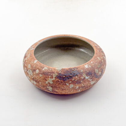 Plato Borde Curvo 10cm-Tallado Oxido Interior Natural Brillante