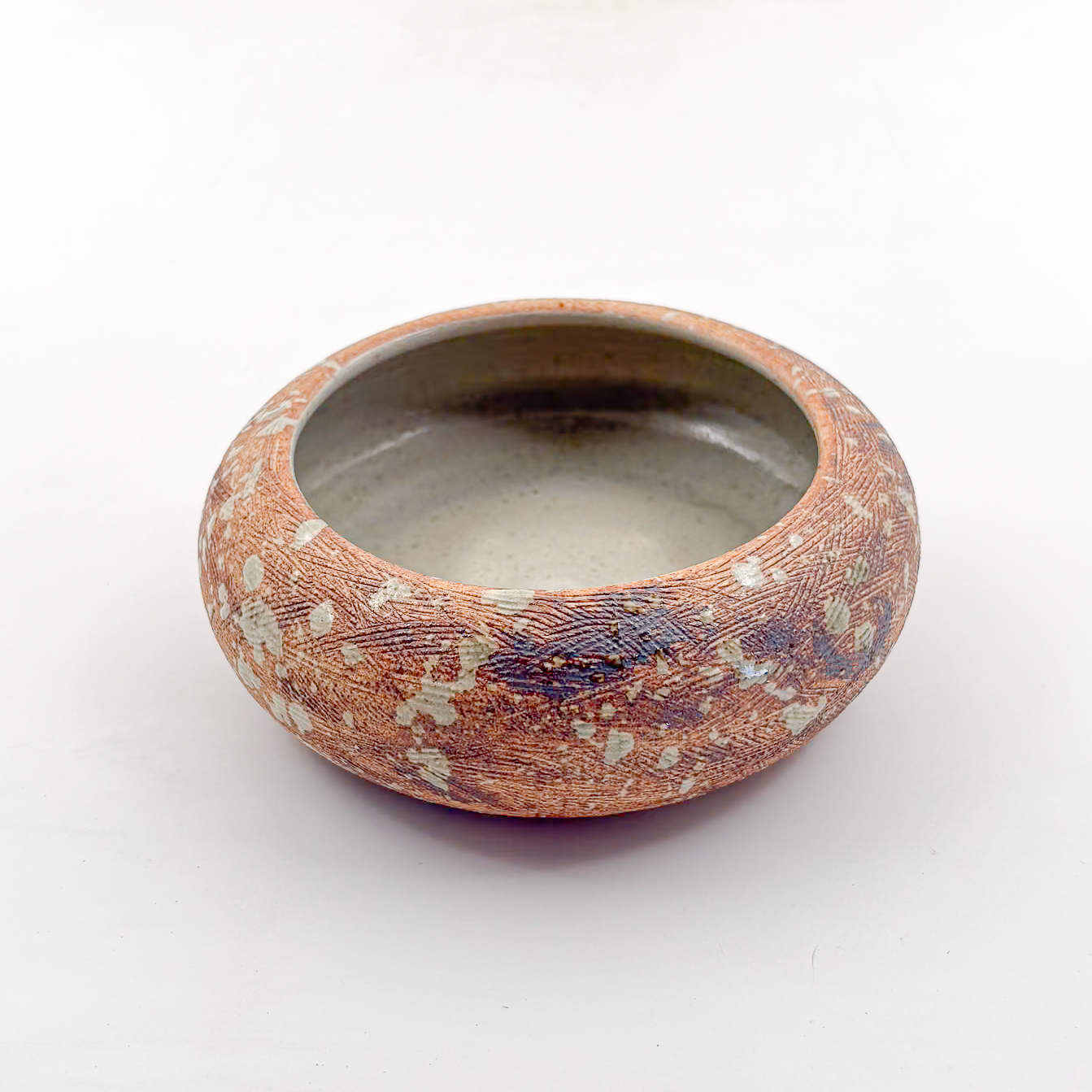 Plato Borde Curvo 10cm-Tallado Oxido Interior Natural Brillante