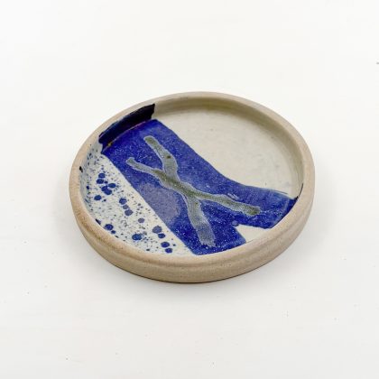 Plato con Borde 15cm-Líneas Azules