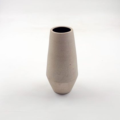 Florero Angular Alto 16x8cm 12oz-Pasta Natural interior Negro mate