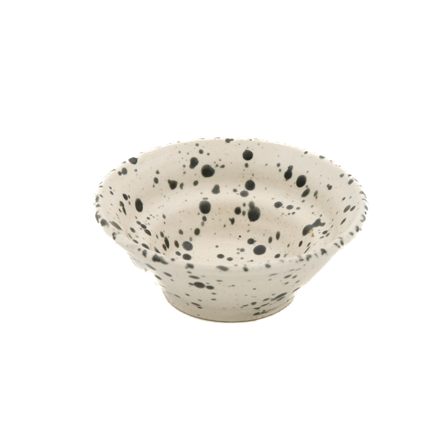 Ramequin 4oz Mini Bocina-Blanco mate Jaspeado Negro