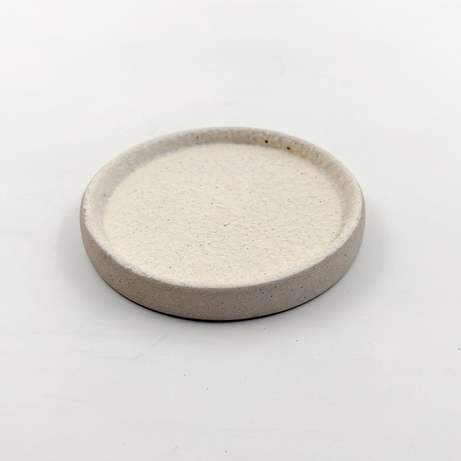 Plato Side / Plato con borde 11x1cm-Engobe Blanco