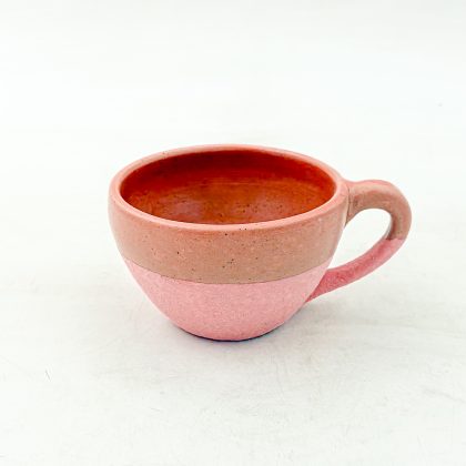 Taza Latte 8oz-Tangerine Mitad Engobe Rosa