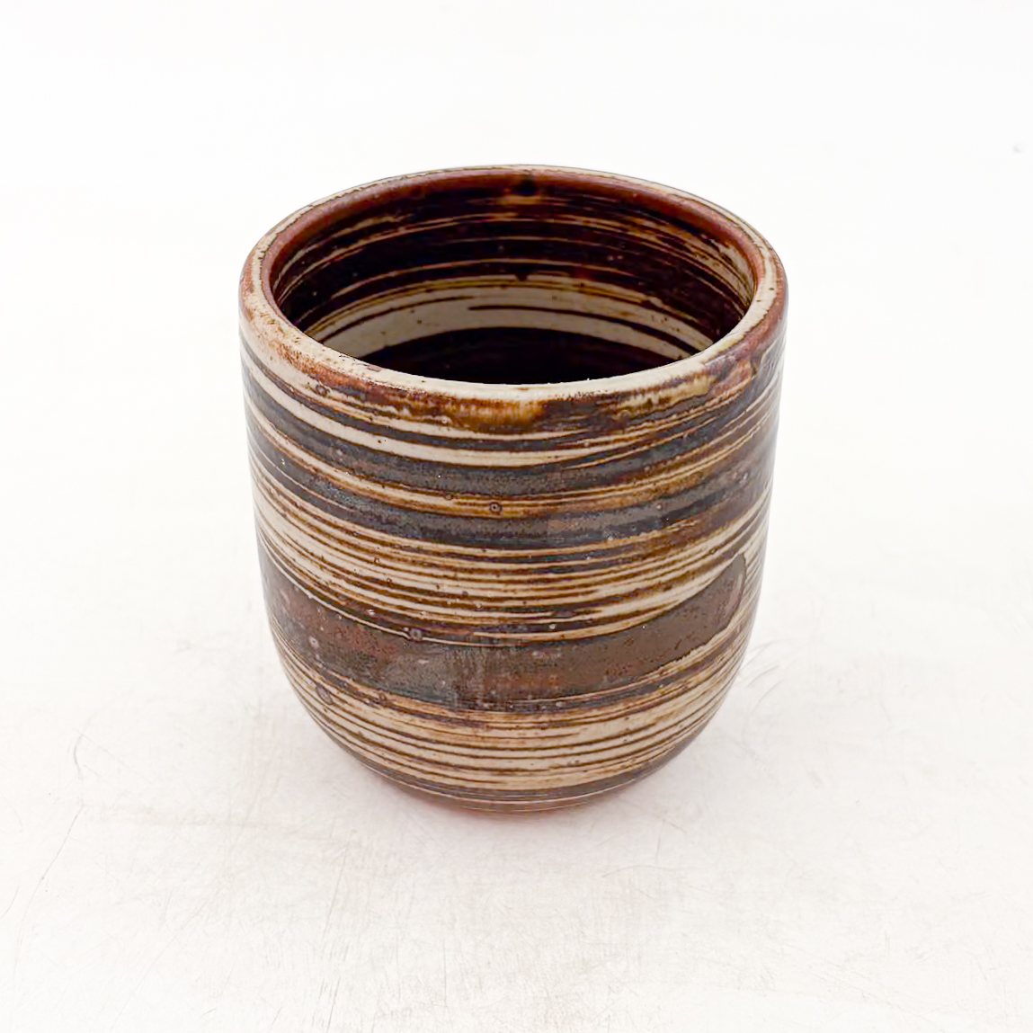 Vaso Boleado 10oz-Cortado Café y Blanco