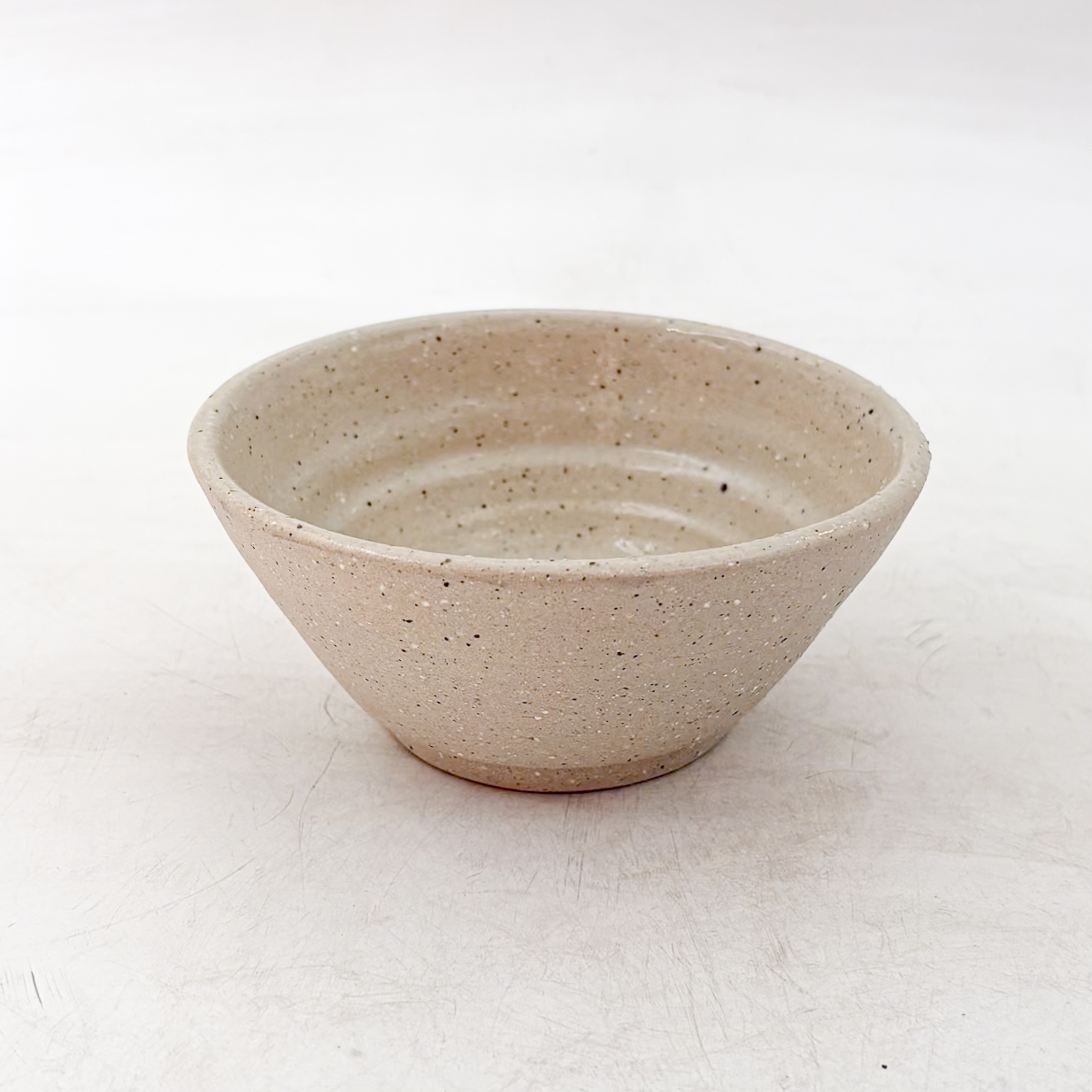 Tazon Conico Con Pata 13x7cm-Arcilla Interior Natural Brillante