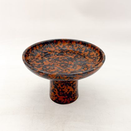 Plato Pedestal 23x15cm-Cafe y Negro Lumbre