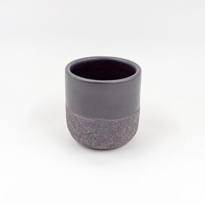 Vaso Boleado 6oz-Engobe Negro Mitad Negro Mate