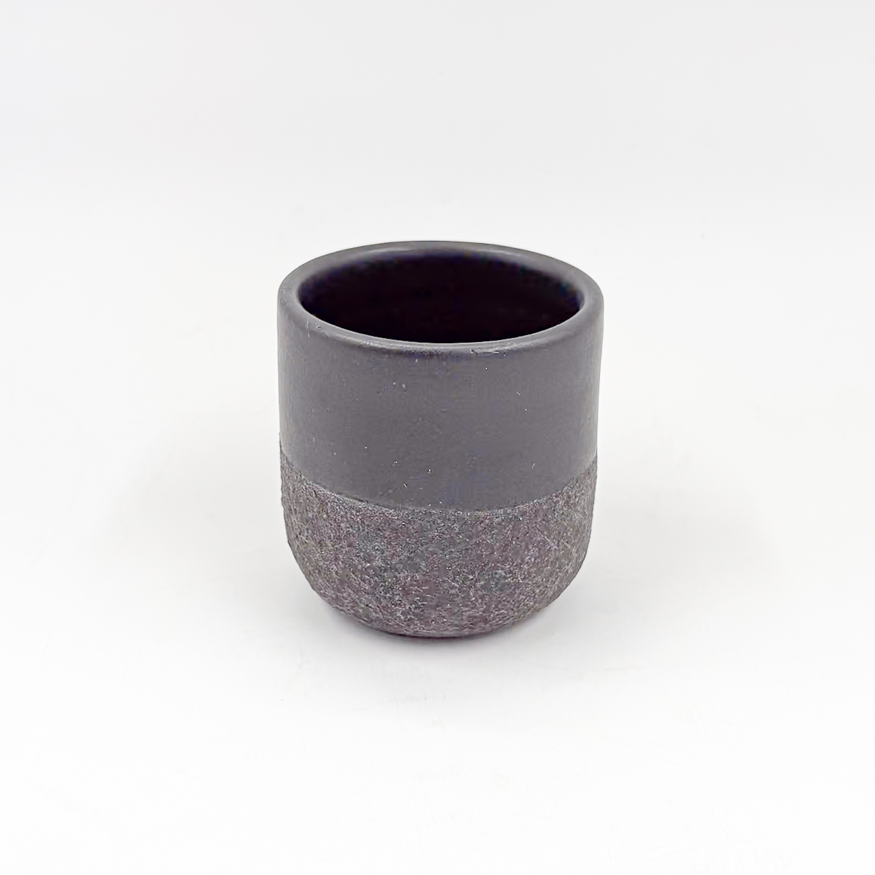 Vaso Boleado 6oz-Engobe Negro Mitad Negro Mate