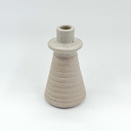 Portavelas 8x14cm-Pasta Natural y Blanco Mate