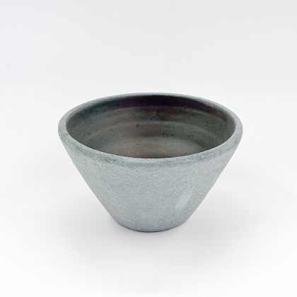 Tazon Conico 15x8cm-Engobe Verde Interior Verde Mate