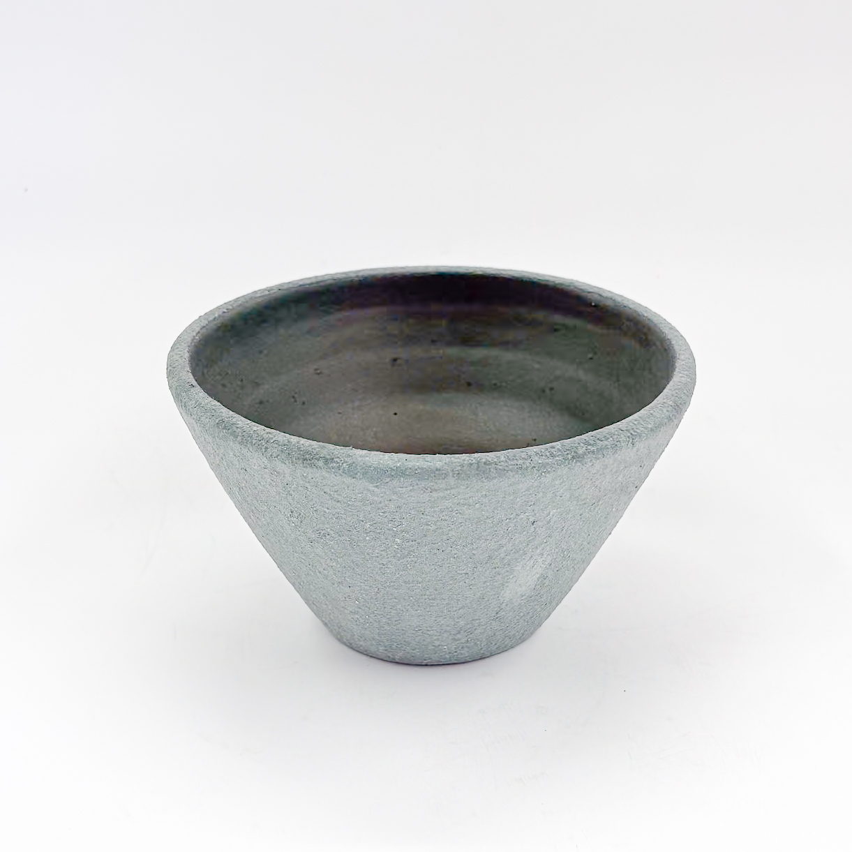 Tazon Conico 15x8cm-Engobe Verde Interior Verde Mate